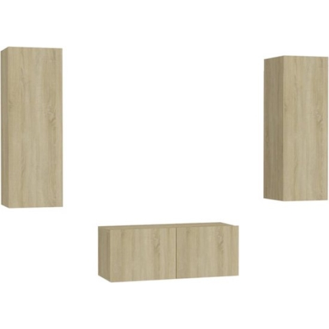 vidaXL-3-delige-Tv-meubelset-spaanplaat-sonoma-eikenkleurig