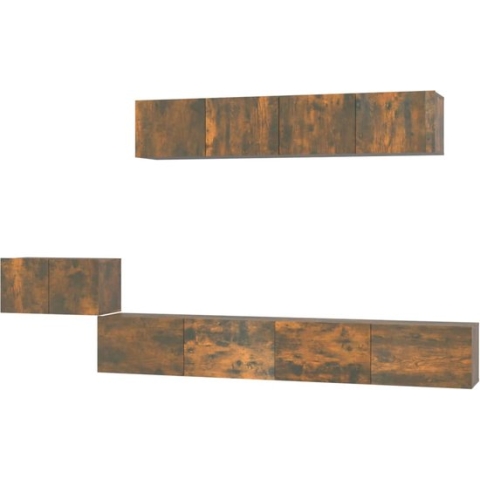 vidaXL-5-delige-Tv-meubelset-bewerkt-hout-gerookt-eikenkleurig