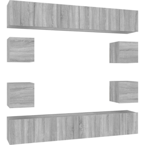 vidaXL-10-delige-Tv-meubelset-bewerkt-hout-grijs-sonoma-eikenkleurig