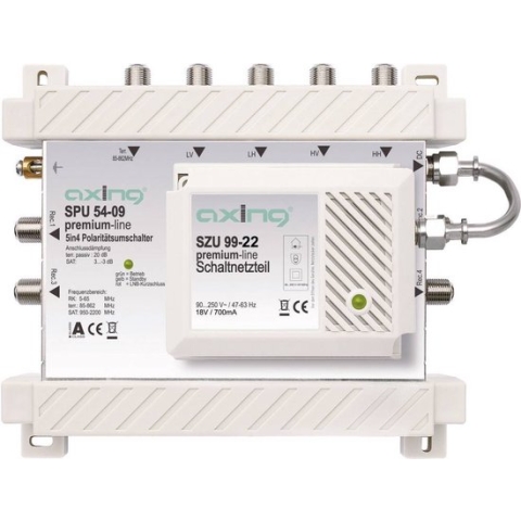 Axing SPU 54-09 Satelliet multiswitch Ingangen (satelliet): 5 (4 satelliet / 1 terrestrisch) Aantal gebruikers: 4 Stand