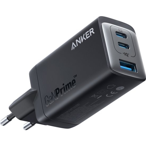 Anker 735 (GaNPrime 65 W) USB-C-oplader, snelle, compacte en inklapbare wandoplader met drie poorten voor MacBook Pro/Air, iPad Pro, Galaxy S22/S21, HP Spectre, Note 20/10+, iPhone 13/Pro, Pixel en meer