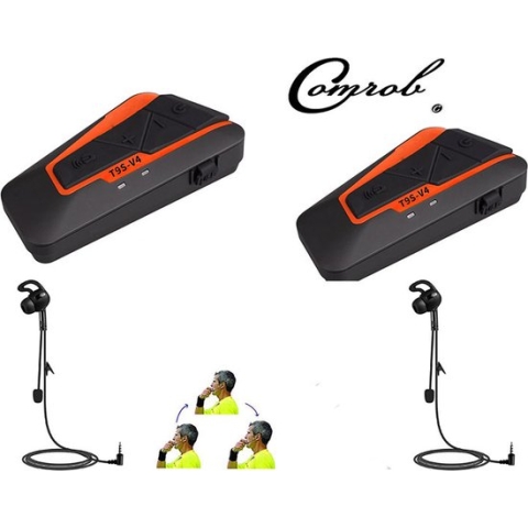 2 stuks Scheidsrechter / Fiets intercom communicatie headset max 1500 meter bereik (4 mogelijk in groepsgesprek)