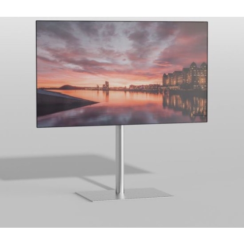 TV vloerstatief SQUARE 80 Design Tv standaard Trendy geborsteld RVS 32-65” - VESA 300x300