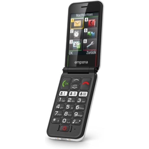 Emporia SIMPLICITYglam, Flip, Single SIM, 7,11 cm (2.8"), Bluetooth, 1300 mAh, Zwart, Wit