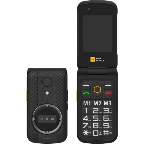 AGM Mobiles - M8 Robuuste Android 4G Klaptelefoon IP69 Zwart