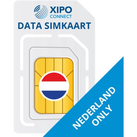 XIPO CONNECT Data Simkaart Nederland - 100GB NL Only - 365 dagen geldig tot onbeperkt houdbaar