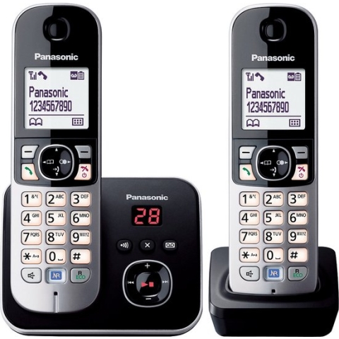 Panasonic KX-TG6822GB - Duo DECT telefoon - Antwoordapparaat - Zwart/Zilver