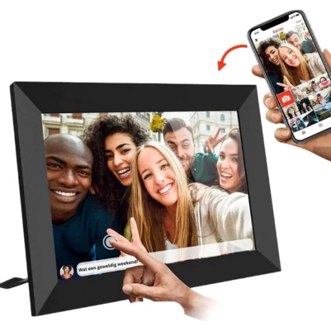 Udem Digitale Fotolijst - Met App te Bedienen - Op Afstand Foto's Uploaden - 10.1 Inch HD- 1280*800