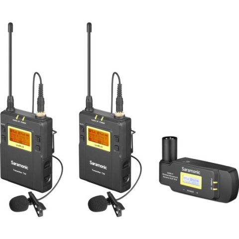 Saramonic UwMic9 Kit8 draadloze camera set met 2 lavalier zenders en ontvanger voor direct op camera met xlr