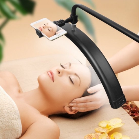 ®Softlite LED Moon Beauty Lamp - 360 ° Draaibaar - Schoonheidsspecialist - Beautysalon verlichting - Wimpers - Eyeliner - Wenkbrauwen - Lamp Make up - Cosmetische behandeling - Nagelstyliste - Pedicure - Tattoo studio verlichting - Schoonheidssalon