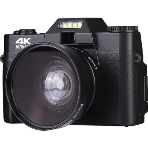 Trendy Digitale 4K Vlog Camera | Met Wi-Fi | + 16 GB Geheugenkaart | + 2 Extra Lenzen