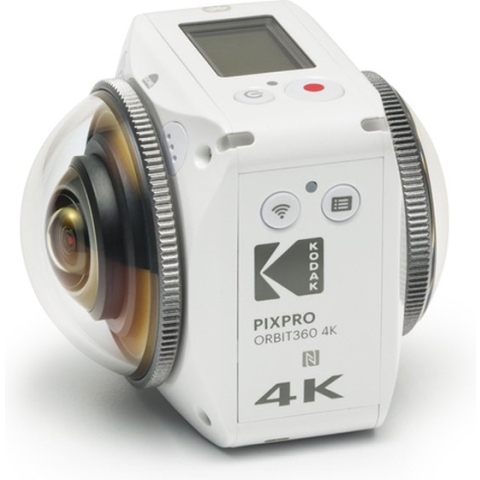 KODAK Pixpro 4KVR360 Action Cam Blanc - Pack Aventure - Caméra numérique 360° - Double objectif - Vidéo 4K - Accessoires inclus