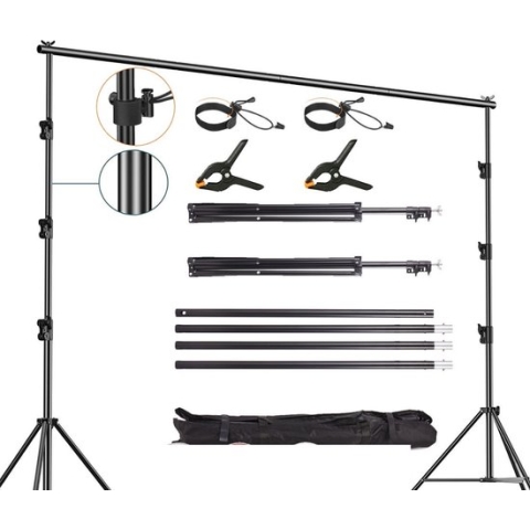 Manzibo Fotostudio Achtergrond Stand - Achtergrond Set - Fotostudio - Groen Scherm - Ondersteuning - Frame voor Groen scherm - Achtergrond Support Systeem