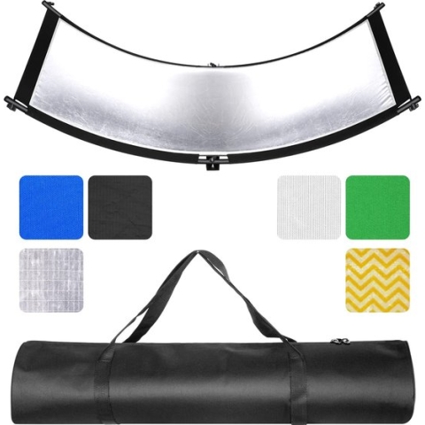 Neewer® - Clamshell-lichtreflectordiffusor - 66 "× 24" Fotografie Gebogen verlichtingsreflector met zwart Zilver witGoud Chromakey Groen Blauwe kleuren - (Standaard niet Inbegrepen)