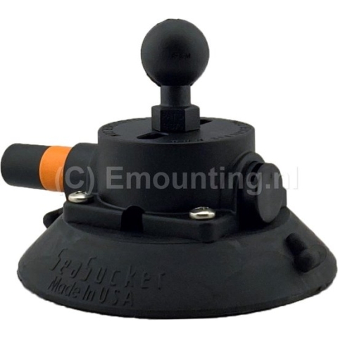 4.5" zuignap met vacuumpompje en RAM Mounts B-kogel