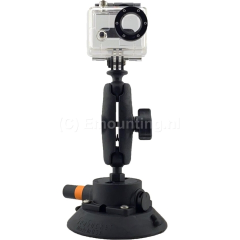 Action Cam Mount op 4.5" zuignap met vacuumpompje