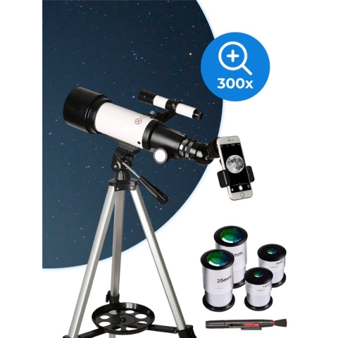 Nuvance - Telescoop - 300x Vergroting - Sterrenkijker Volwassenen / Kinderen - Inclusief eBook, Statief en Draagtas - Astronomie en Sterrenkunde - Nachtkijker