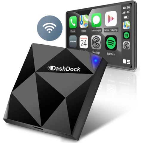 DashDock CarPlay Dongle - Apple CarPlay - Carlinkit - Telefoon Draadloos Verbinden - Verbindt Binnen 7sec - Wireless - Zwart