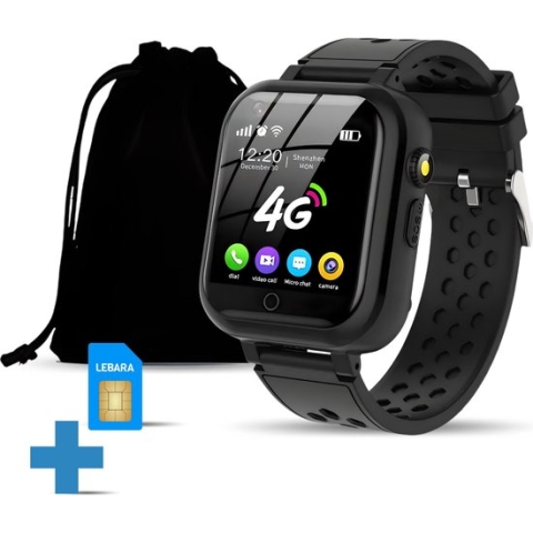 CosmoToys® Smartwatch Kinderen - GPS Horloge Kind - Kinder Smartwatch - 4G Tracker - Kinderhorloge Jongen & Meisje - Speelgoed 5 Jaar - Videobellen - Camera - Zwart