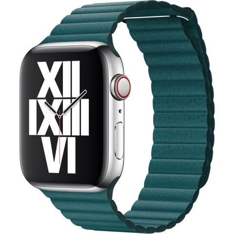 Apple Leather Loop voor de Apple Watch Series 1-9 / SE / Ultra (2) - 42 / 44 / 45 / 49 mm - Groen