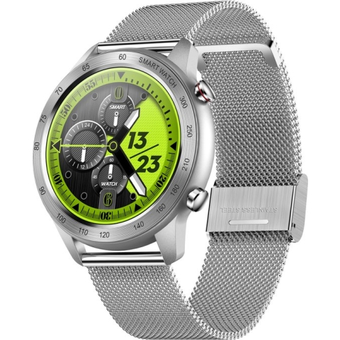 Belesy® MALIBU – Smartwatch Heren – Smartwatch Dames – Horloge – 1.3" Touchscreen – Stappenteller – Calorieteller – Hartslagmeter – Bloeddrukmeter – Zuurstofgehalte – Multi Sporten – Wijzerplaat Personaliseren – Slaapmonitor – Zilver Staal