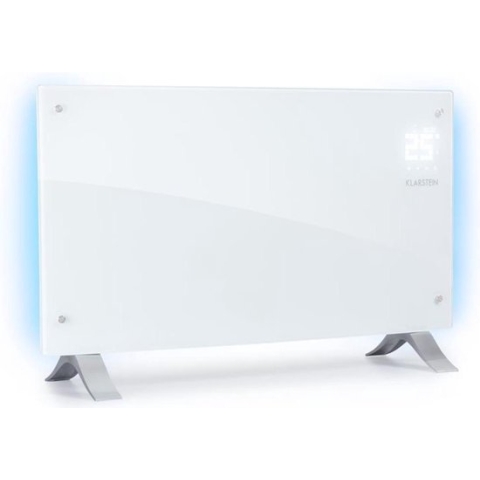 Klarstein Bornholm Curved Ambient Convectieverwarming - Vermogen: 1000/2000 W - Cleverheat Programming - Voor Max. 40 M² - 5 - 45 °C - Warmte & Ambient Verlichting - Beschermingsklasse Ip24 - Wit