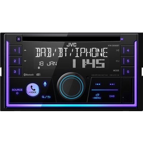 JVC KW-DB95BT 2DIN Autoradio - Multicolor