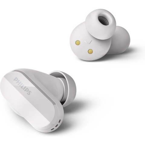 Philips TAT3508 True Wireless oordopjes / in-ear oortjes met Noise Cancelling - Draadloos via Bluetooth en IPX4 zweet- en waterbestendig, Wit