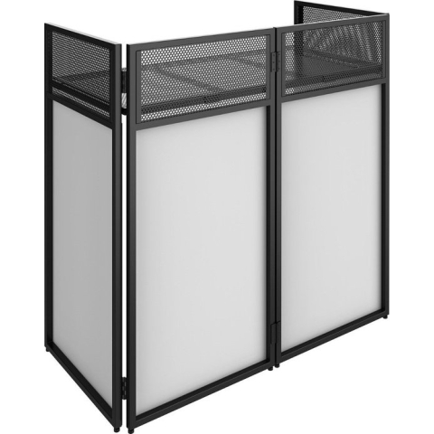 Vonyx DB4 PRO - Mobiel DJ meubel met witte en zwarte lycra doeken