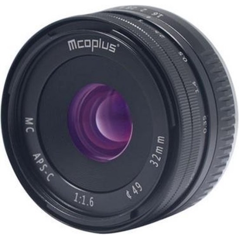 Mcoplus Mco-32mm-f/1.6 Zwart vor Sony E-mount