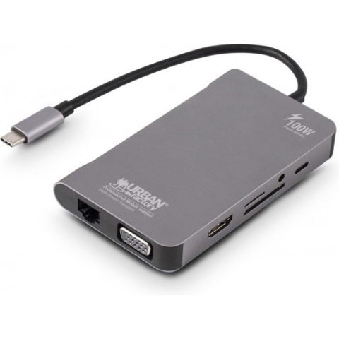 USB-C mobiel dockingstation met PASS THRU 100W MULTI-STREAM - URBAN FACTORY - (TCM16UF)