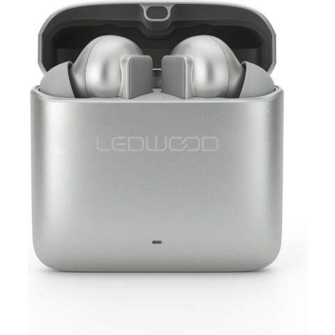 LEDWOOD LD-S20-SIL - TITAN S20 TWS in-ear earphones met metallic oplaadcase, zilver