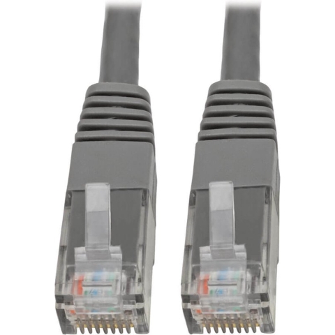 Tripp-Lite N200-003-GY Premium Cat5/5e/6 Gigabit Molded Patch Cable, 24 AWG, 550 MHz/1 Gbps (RJ45 M/M), Gray, 3 ft. TrippLite