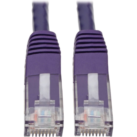 Tripp-Lite N200-010-PU Premium Cat5/5e/6 Gigabit Molded Patch Cable, 24 AWG, 550 MHz/1 Gbps (RJ45 M/M), Purple, 10 ft. TrippLite