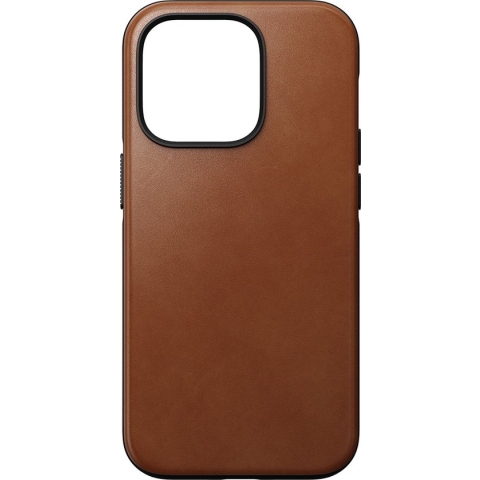 Nomad Modern Leather Case - geschikt voor iPhone 14 Pro Max - gemaakt van echt leder - geschikt voor MagSafe & draadloos laden - English Tan