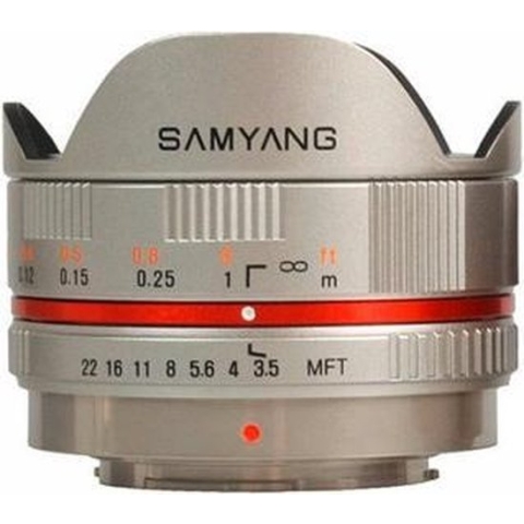 Samyang 7.5mm F3.5 UMC Fisheye - Prime lens - geschikt voor Micro 4/3 -zilver