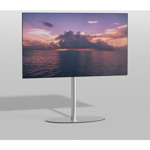 Cavus TV Vloerstatief ELLIPS 80 – geborsteld RVS - hoogte 80cm - VESA 300x300