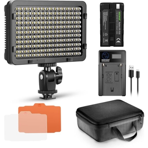 Neewer® - 176 LED Videoverlichting set - Dimbaar 176 LED veld Met 2200mAh Li-ion accu - USB Oplader en Draagtas Voor ProductEn Portretfotografie