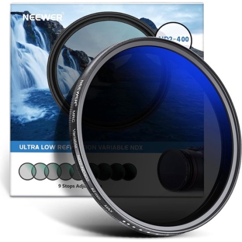 NEEWER - 43mm - MRC -Variabel - ND Filter - ND2 -ND400 - Neutrale Densiteit - Instelbaar - ND filter - (0,3 tot 2,7,1 tot 9 Stops) - Meerlaags - Gecoat - Optisch Glas - Waterafstotend en Krasbestendig - Ultradun filter