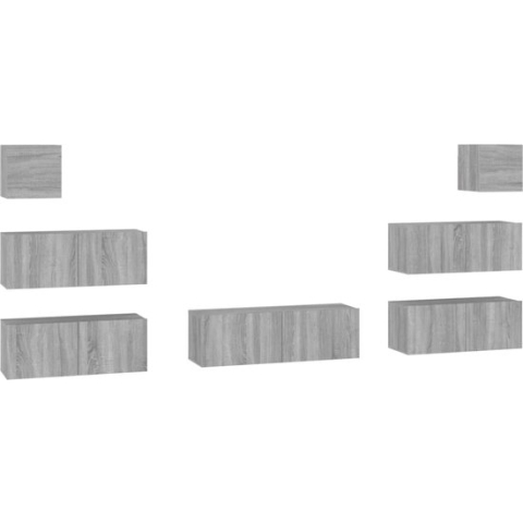 vidaXL-7-delige-Tv-meubelset-bewerkt-hout-grijs-sonoma-eikenkleurig