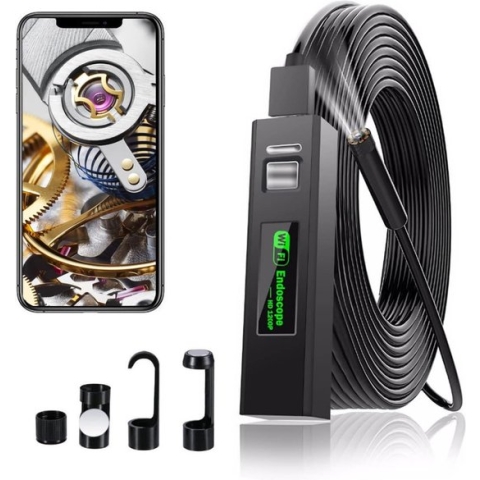 Wifi Endoscoopcamera,USB-endoscoop, inspectiecamera, 1200P HD, wifi-slangcamera met LED licht, voor Android/iOS, iPhone/Windows/Mac/Tablet/PC (10m)