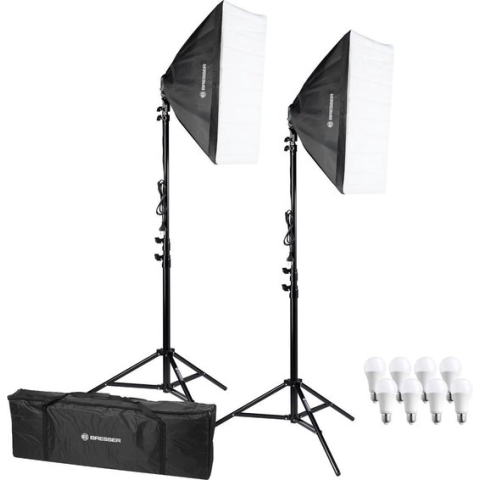 Bresser Fotostudioset - BR-2845 - Continulicht incl. Daglichtlampen & 2 Softboxen