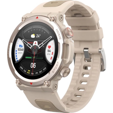DrPhone Multifunctionele Smartwatch - Hartslag/Bloedzuurstof/Slaapbewaking - Bluetooth-oproep – Bluetooth 5.2 – IP67 – Beige