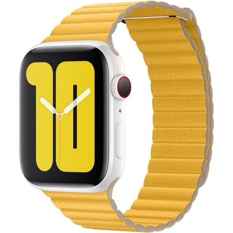 Apple Leather Loop L voor de Apple Watch Series 1-9 / SE / Ultra (2) - 42 / 44 / 45 / 49 mm - Meyer Lemon