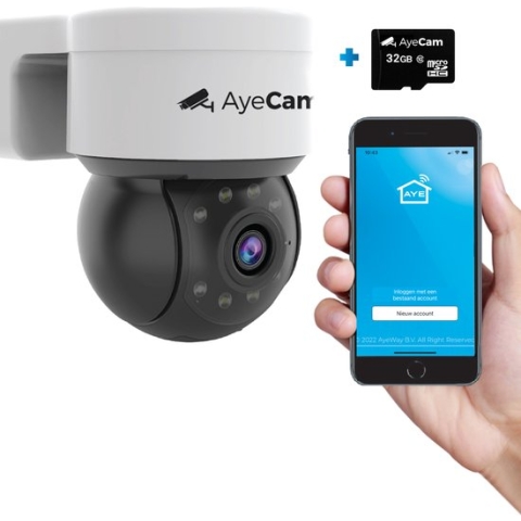 AyeCam Beveiligingscamera Buiten - 360PRO - FULL HD - Bewakingscamera - Incl. 32GB SD