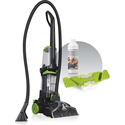CLEANmaxx tapijtreiniger professioneel met trilfunctie en zijborstels - zwart/groen
