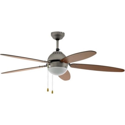 EGLO Susale Plafondlamp met Ventilator - 132cm - E14 AC-longer life - 2x trekkoord - Nikkel/Bruin