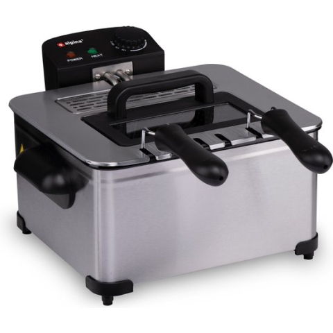 alpina Dubbele Frituurpan 5 Liter - Friteuse - 2000W - 3 Frituurmanden