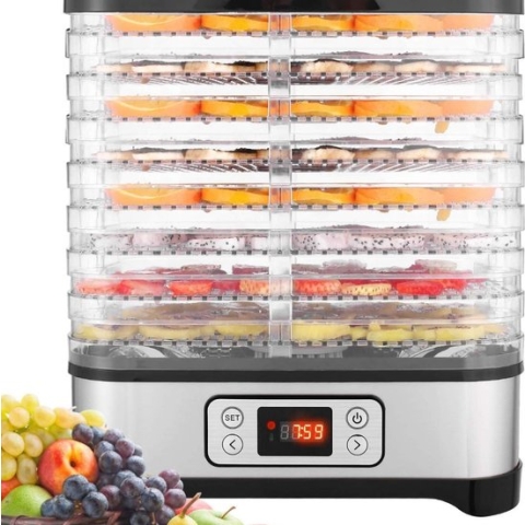 Voedseldroger - 8 Planken - 400 W - Timer en Temperatuurinstellingen - LED-Display Beschrijving: