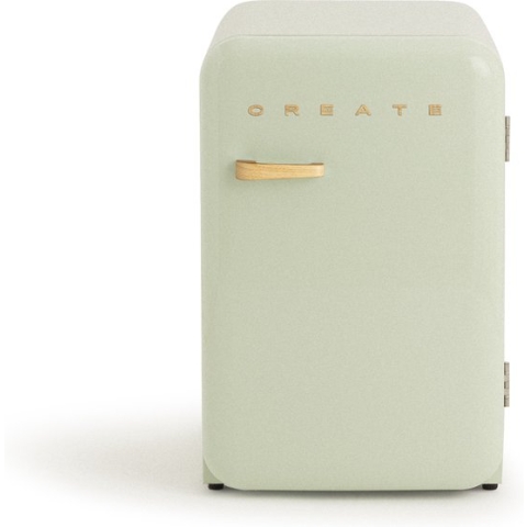 CREATE RETRO FRIDGE 107L WOOD - Koelkast - 5 Planken - Groen
